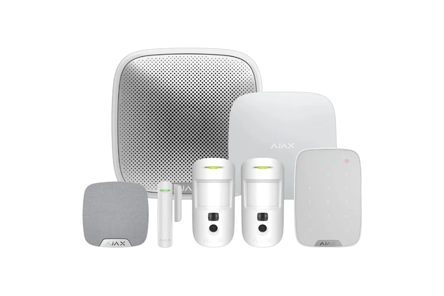 Ajax Hub 2 4G wireless business alarm kit: hub, keypad, three MotionProtect PIR sensors, HomeSiren and StreetSiren