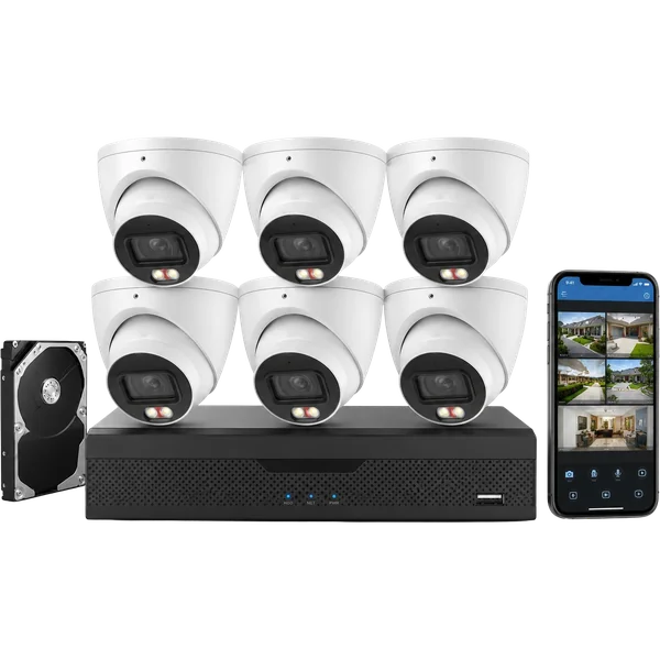 Dahua 8MP 4K commercial CCTV kit, 6 cameras with NVR and hard drive