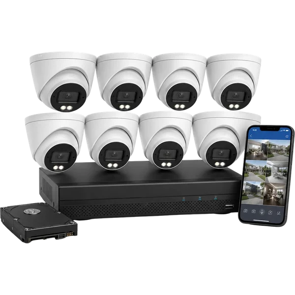 Dahua 8MP 4K commercial CCTV kit, 8 cameras with NVR and hard drive