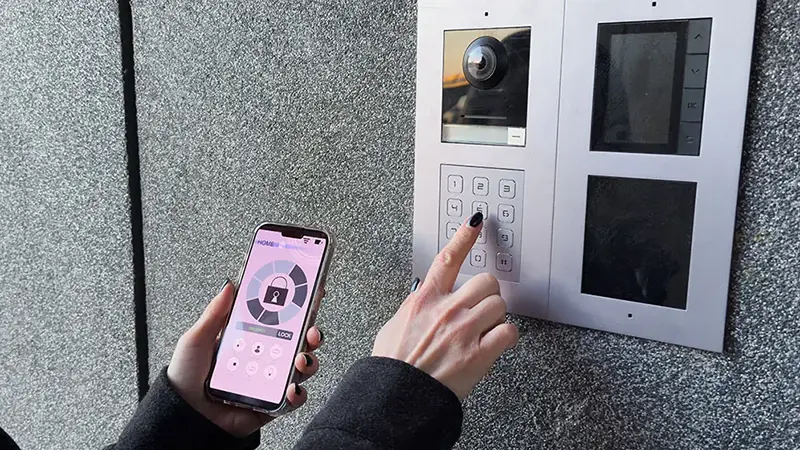 Front gate and door stations